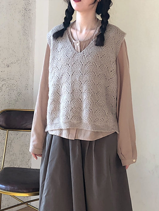VERILADY | Áo vest dệt kim hở cổ chữ V cổ điển