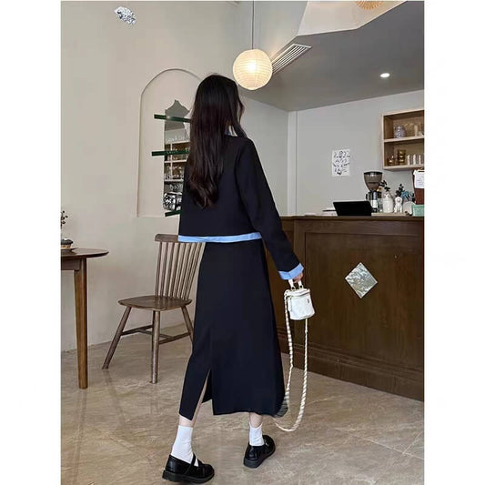 VERILADY | Set 2 món áo khoác vải tuýt và chân váy