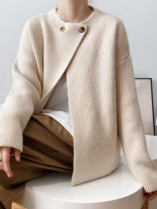 VERILADY | ネックボタンニットカーディガン