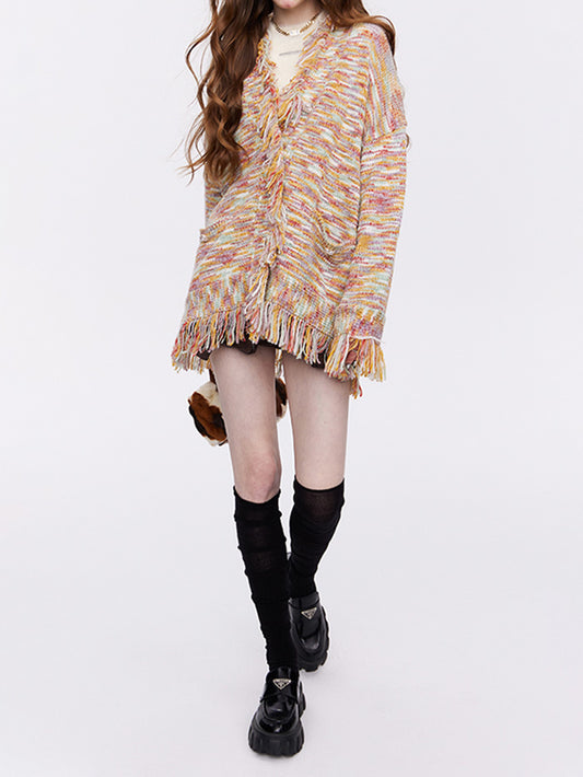 VERILADY | Áo Len Cardigan Đan Nhiều Màu Phong Cách Áo Cardigan Phối Màu