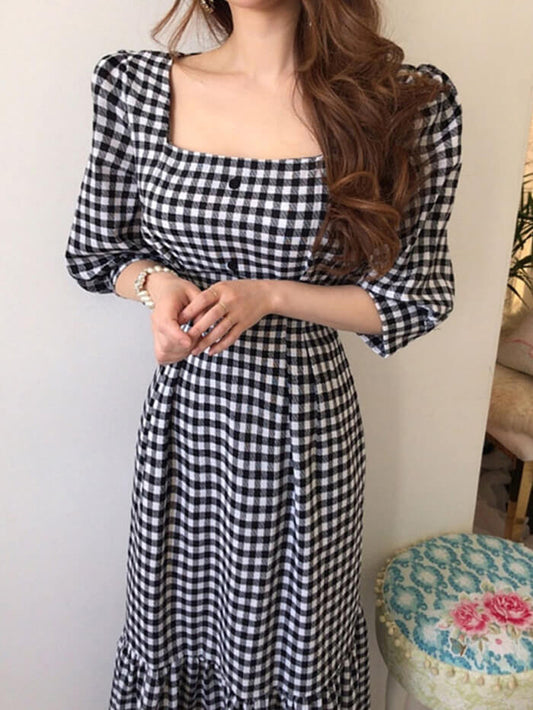 VERILADY | Đầm Kẻ Sọc Hàn Quốc