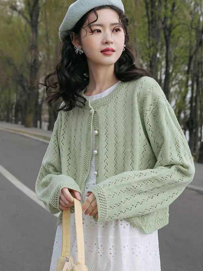 XÁC MINH | Áo len dệt kim nhẹ Openwork