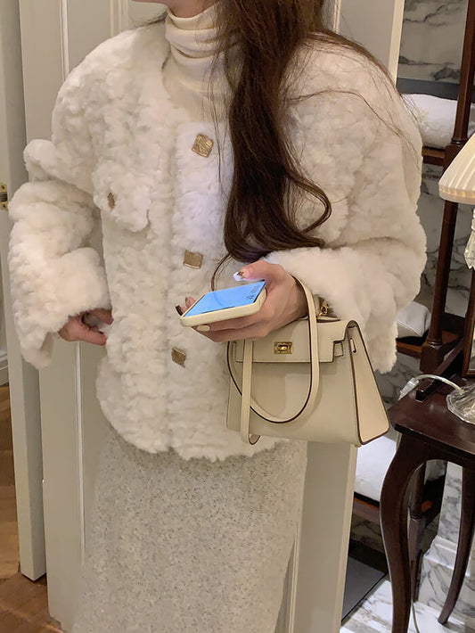 VERILADY |Áo khoác lông ngắn mịn