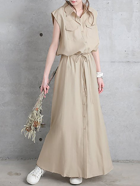 VERILADY | Đầm Sơ Mi Không Tay Mỏng