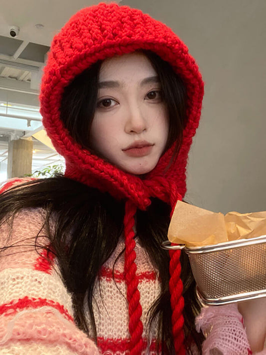 XÁC MINH | Mũ đan ruy băng Balaclava Hàn Quốc