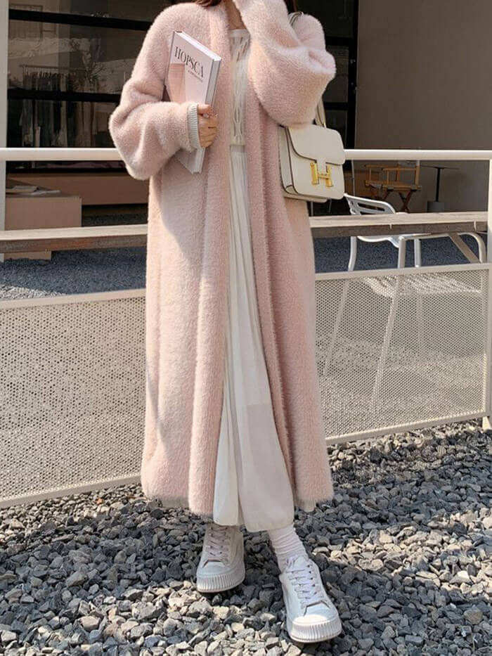 VERILADY | シャギー 肉厚 ロングニット コート