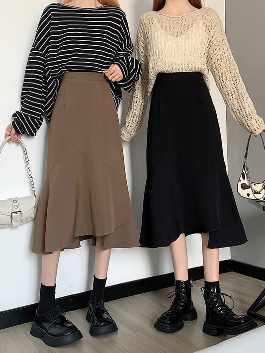 VERILADY | Váy nàng tiên cá dài ngang bắp chân bất đối xứng