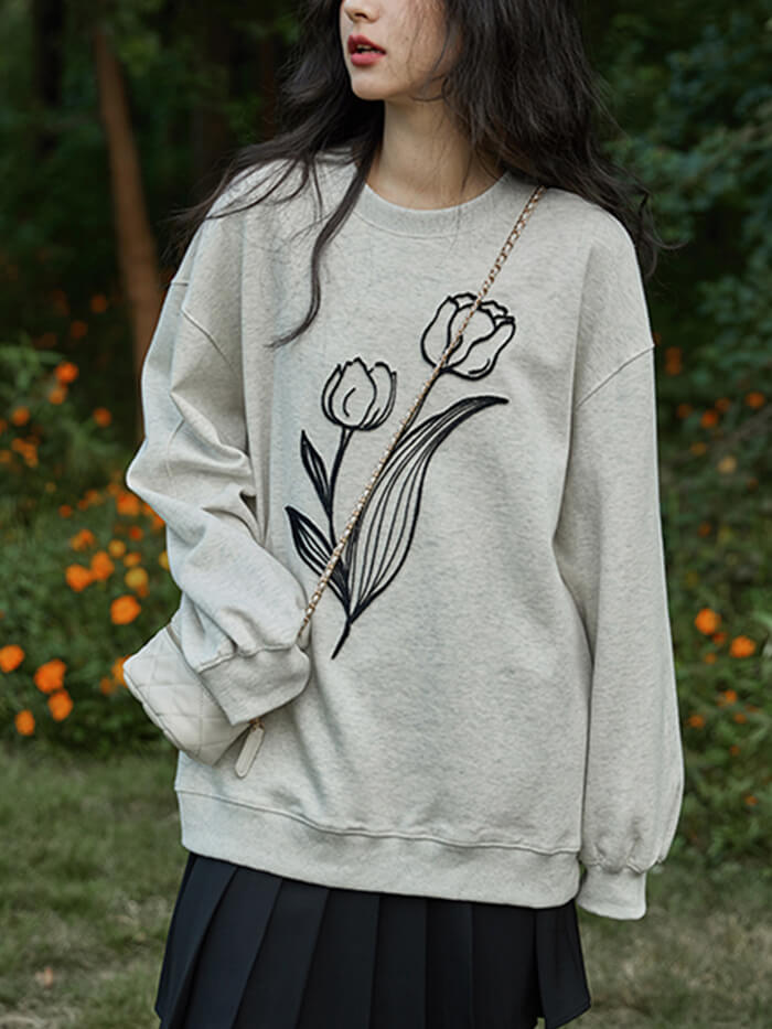 VERILADY | 花朵圖案針織套頭衫