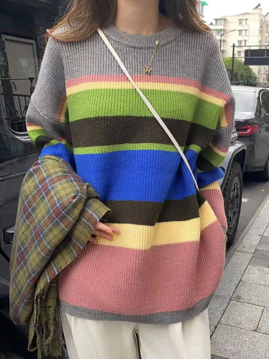 VERILADY | ÁO Len Đan Màu Cầu Vồng