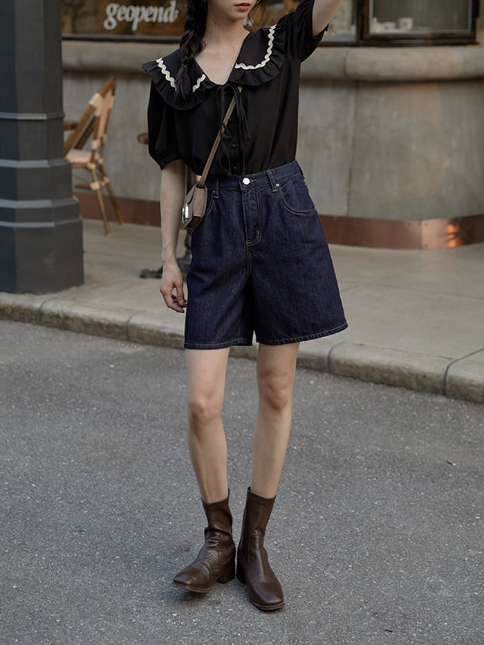 VERILADY |【予約商品 注文後7日~10日以内出荷】ビッグ襟バルーンスリーブシャツブラウス