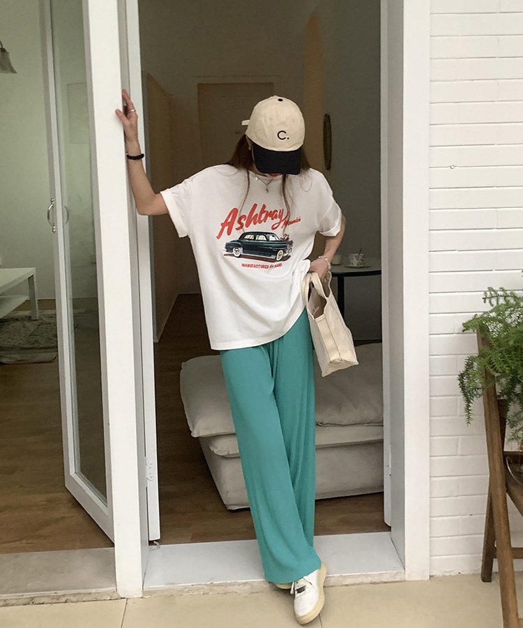 ハイウエストプリーツワイドルーズパンツ 6