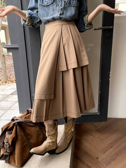 VERILADY | Chân váy xếp ly bất đối xứng