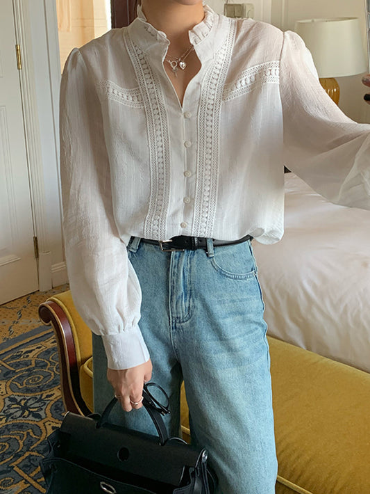 VERILADY | Áo Blouse cổ diềm kiểu Pháp