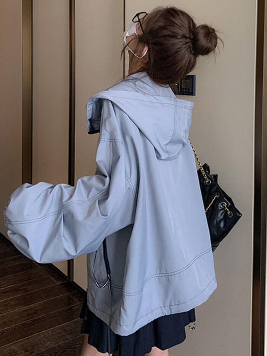 XÁC MINH | Áo khoác ngoài ánh sáng Blouson có mũ trùm đầu