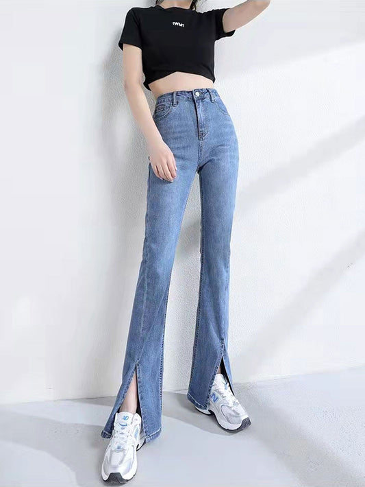 VERILADY | Quần jean denim cổ điển xẻ trước