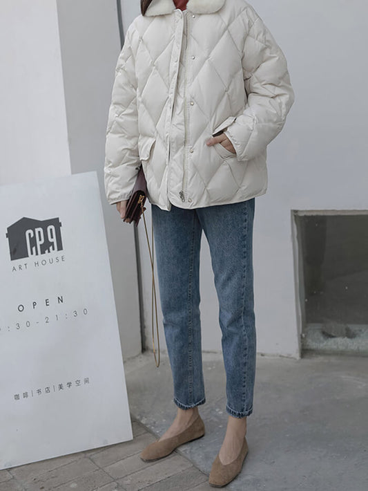 VERILADY | Áo khoác bông có cổ lông sinh thái