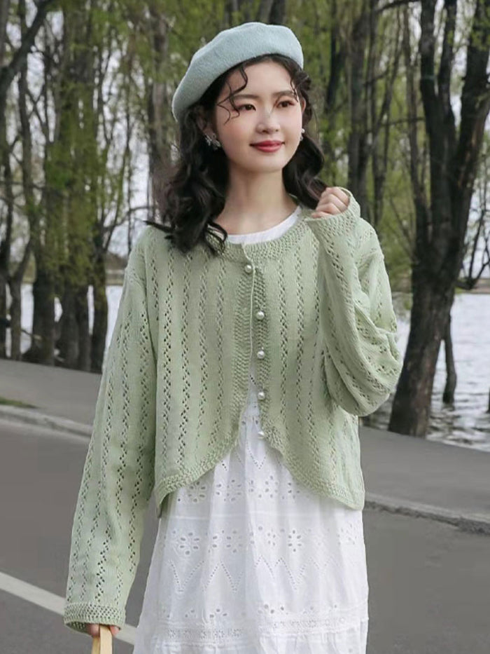 XÁC MINH | Áo len dệt kim nhẹ Openwork
