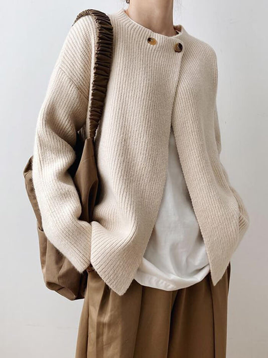 VERILADY | ネックボタンニットカーディガン
