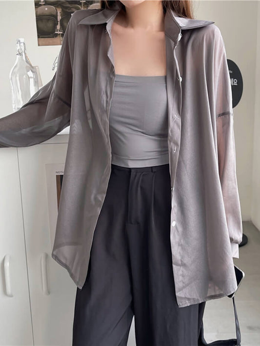 VERILADY | 羽織り シースルー シアーシャツ