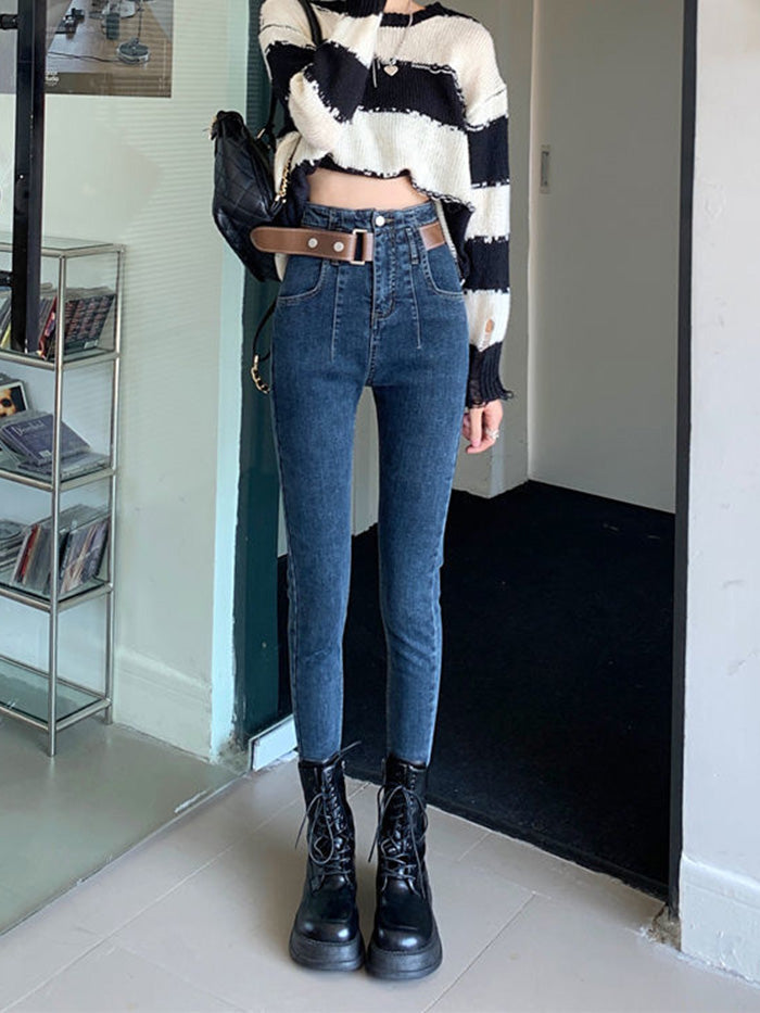 VERILADY | Thắt lưng Quần skinny denim Quần jean cạp cao Quần jean
