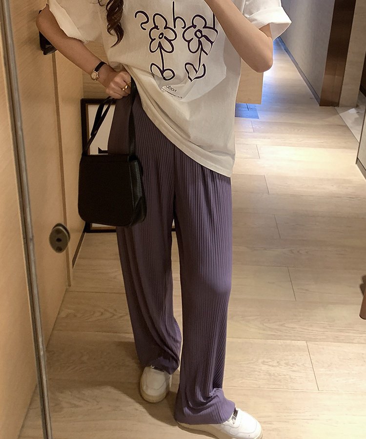 ハイウエストプリーツワイドルーズパンツ 8