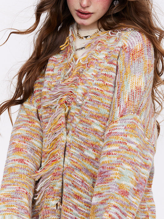 VERILADY | Áo Len Cardigan Đan Nhiều Màu Phong Cách Áo Cardigan Phối Màu