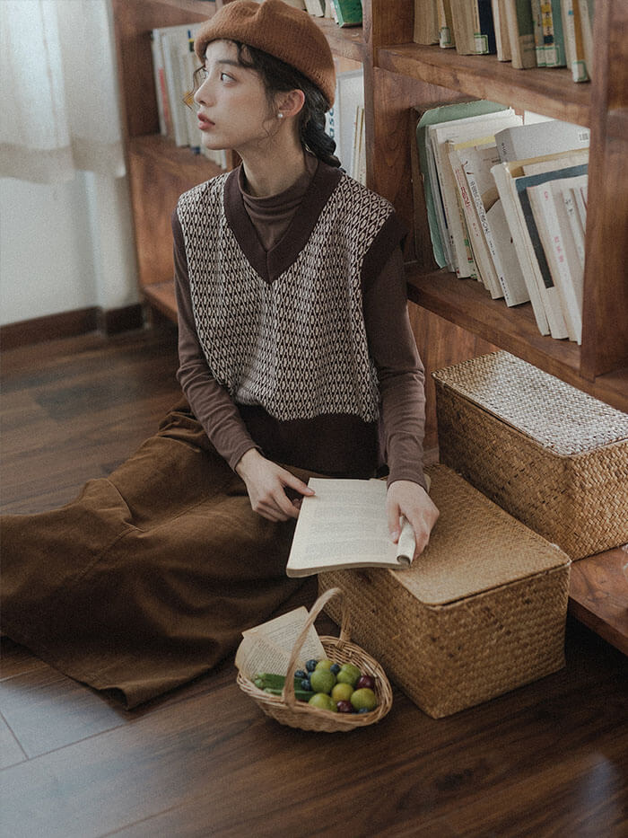 VERILADY | Váy nhung kẻ retro