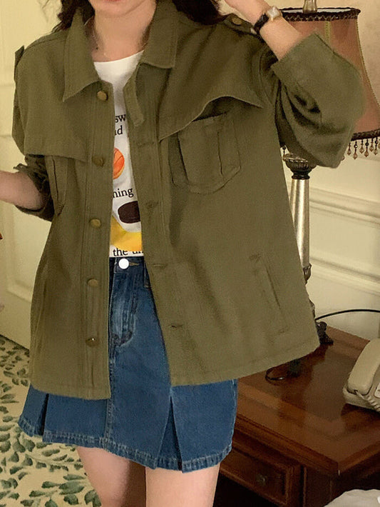 VERILADY |Áo khoác sơ mi quân đội