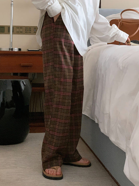 VERILADY | Quần ống rộng kẻ sọc thẳng