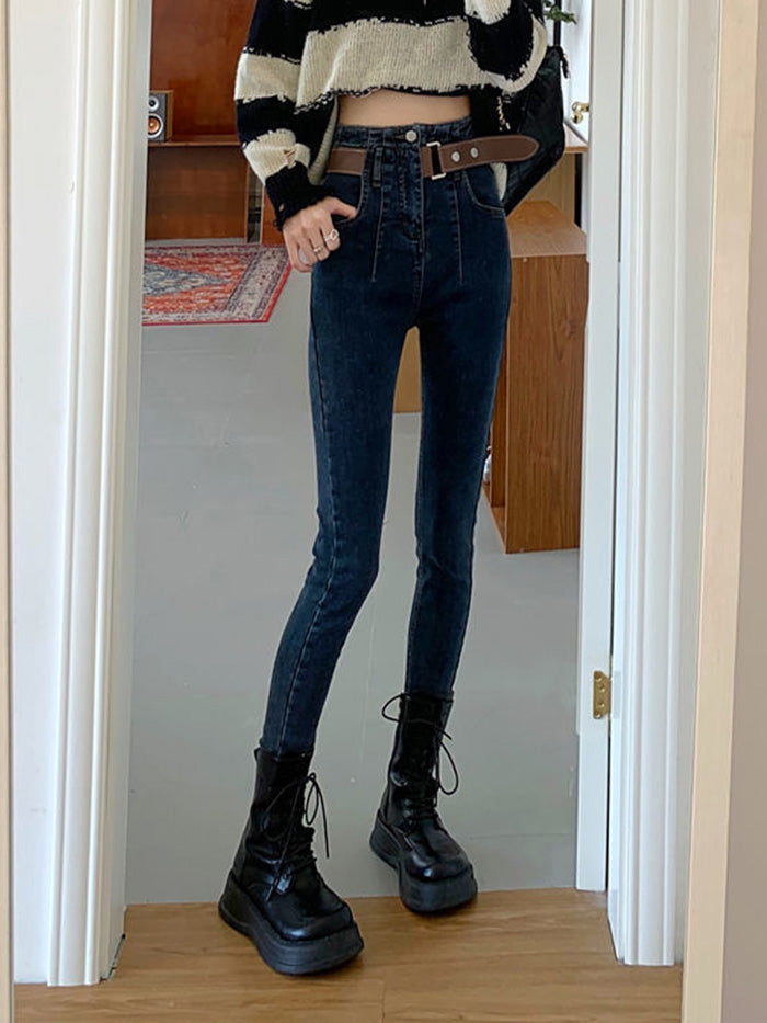 VERILADY | Thắt lưng Quần skinny denim Quần jean cạp cao Quần jean
