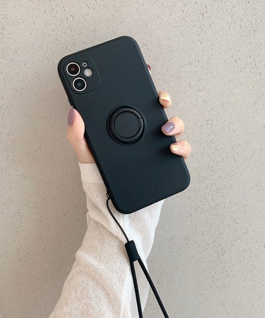 リング一体型マットシリコンスマホケース - jemiremi