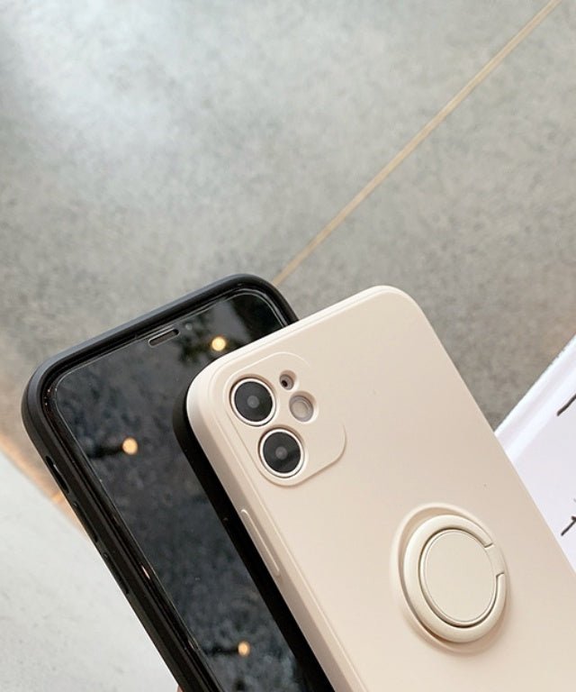 リング一体型マットシリコンスマホケース - jemiremi