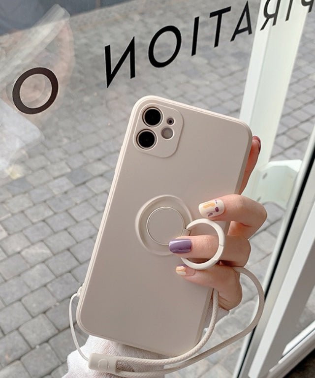 リング一体型マットシリコンスマホケース - jemiremi