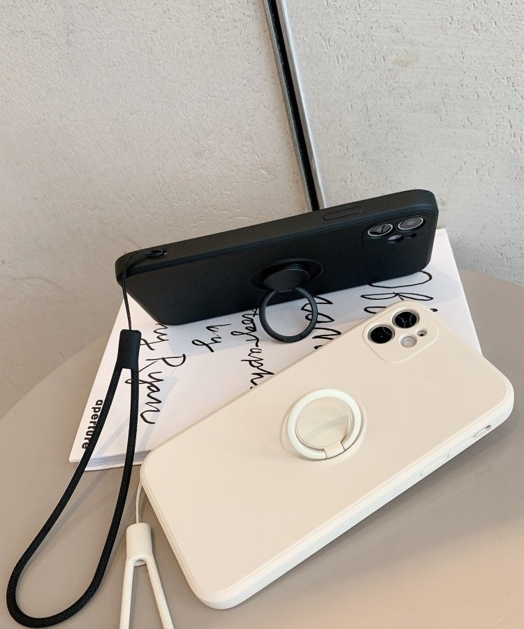 リング一体型マットシリコンスマホケース - jemiremi