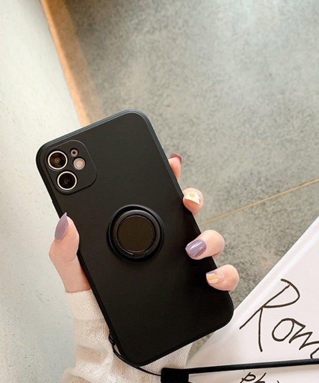 リング一体型マットシリコンスマホケース - jemiremi