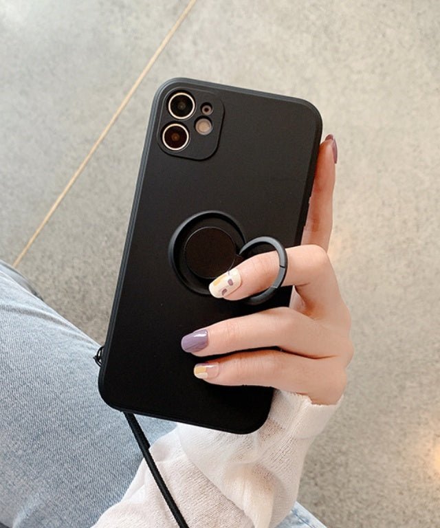リング一体型マットシリコンスマホケース - jemiremi