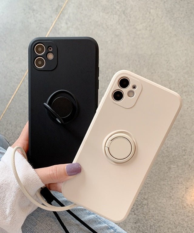 リング一体型マットシリコンスマホケース - jemiremi