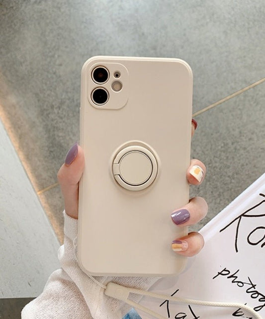 リング一体型マットシリコンスマホケース - jemiremi