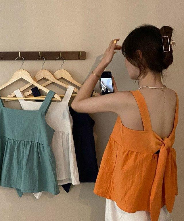 バックリボンショートキャミソール - jemiremi