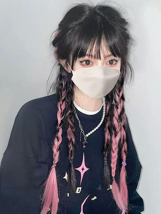 VERILADY | Bộ 2 Bộ Tóc Giả Thắt Bím 4 Thần Tượng Hàn Quốc