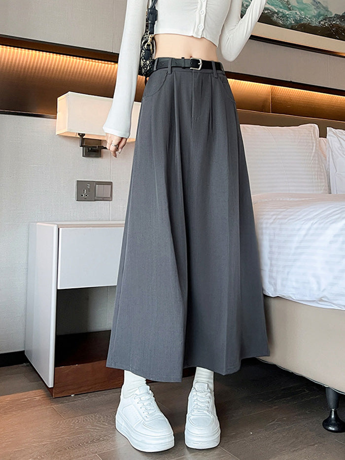 VERILADY | 韓国っぽハイウエストプリーツマキシAラインロングスカート　3色