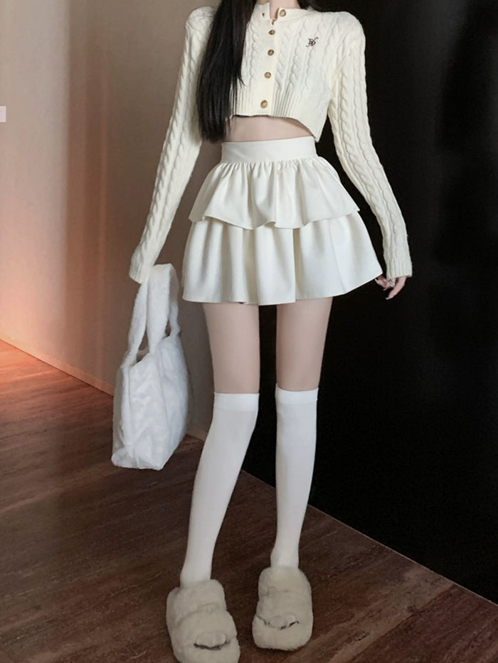 VERILADY |韓国風フリルフレアティアードミニスカート