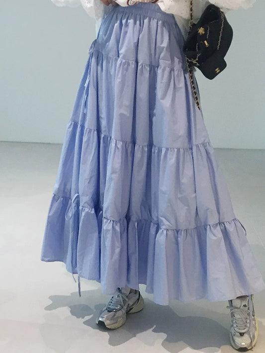 VERILADY |韓国風ティアードフリルフレアロングスカート