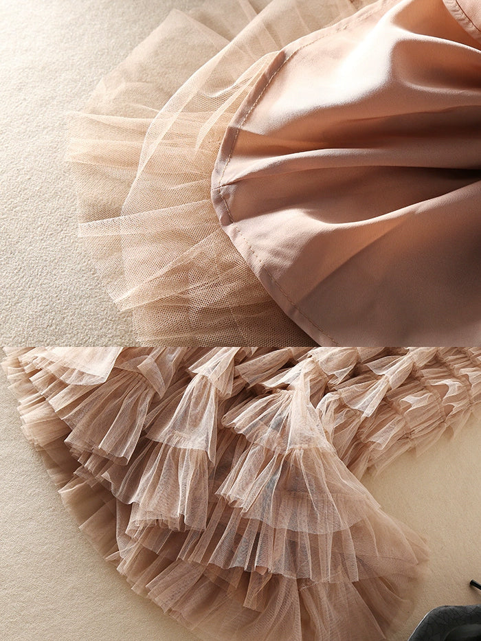 VERILADY | 令人興奮的甜美柔軟分層荷葉邊薄紗蓬鬆半身裙