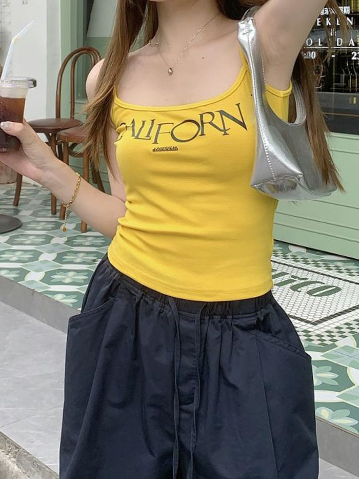 イエローキャミソール夏・:*+. 楽天市場】カップ付き クロスデザイン キャミソール トップス インナー