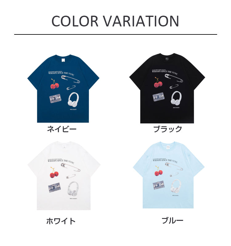 VERILADY |プリントユニセックスオーバーサイズTシャツ