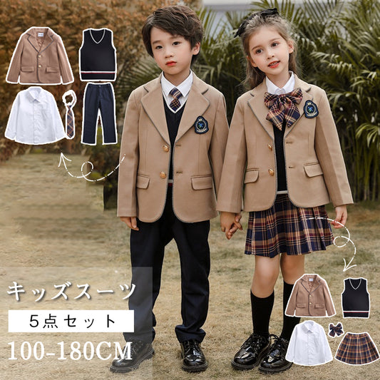 2023 newフォーマル子供スーツ 5点セット