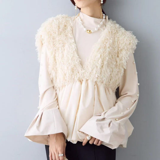 TikTokLIVE |【完売】フェザーフリンジペプラムベスト033101