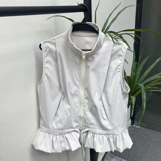 TikTokLIVE |【完売】フリル付きベスト(ジッパータイプ)