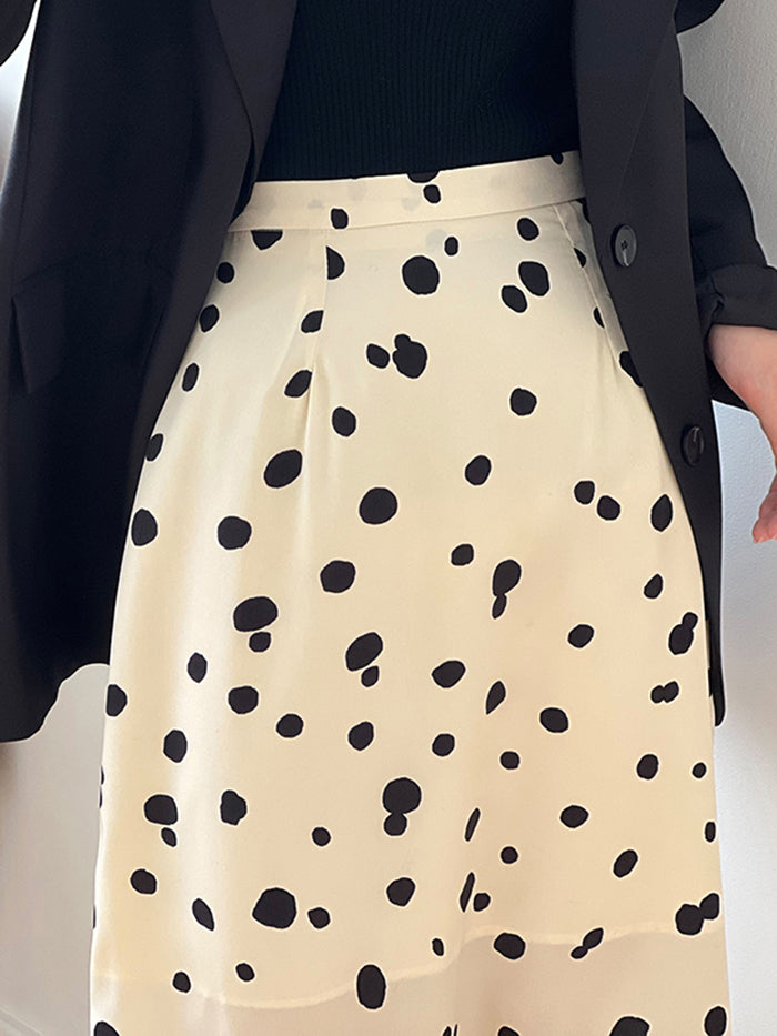 XÁC MINH | Chân váy kiểu Pháp dài họa tiết chó đốm